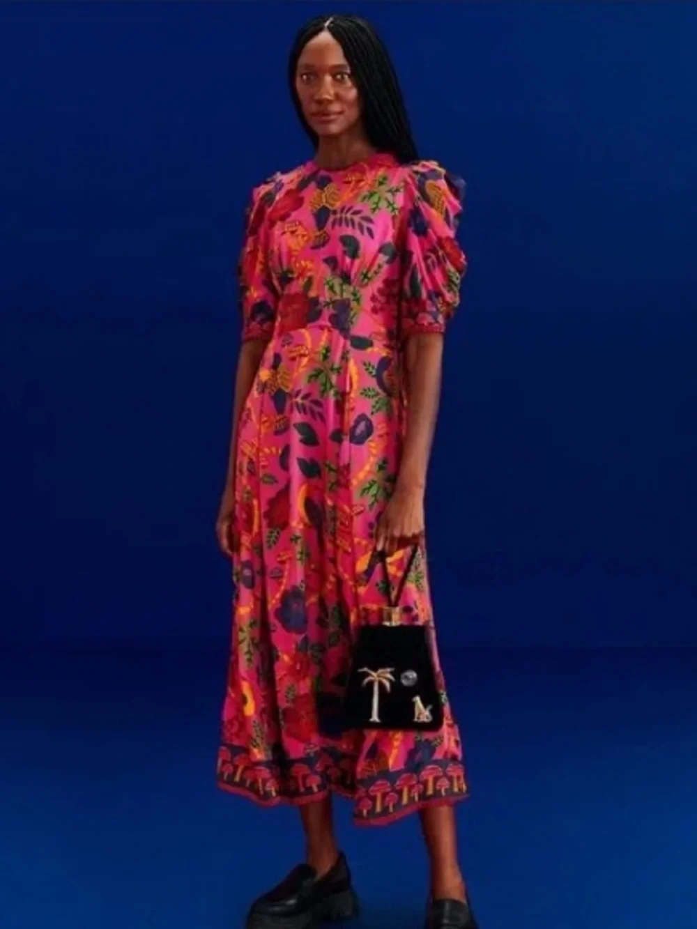 FARM Rio Pink Floral Maxi Dress with Multicolor Botanical Print - Picture 2 of 4